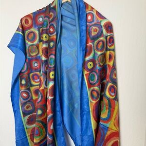 Artsy Silk Blend Shawl – Lightweight Dressy Wrap Scarf